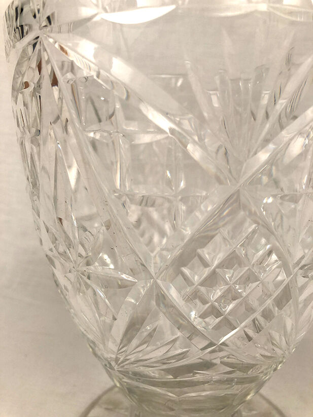 Crystal vase cut on foot