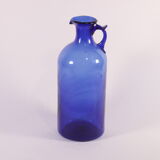 Antique handblown cobalt blue pitcher bottle, ca 1900.