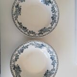 2 hollow plates Terre de fer HBMC Guadeloupe decor