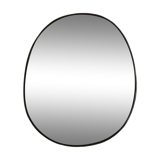 Round charcoal brass mirror 50 cm