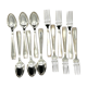 Ercuis 6 forks and 6 spoons dessert model carthage silver metal