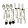 Ercuis 6 forks and 6 spoons dessert model carthage silver metal