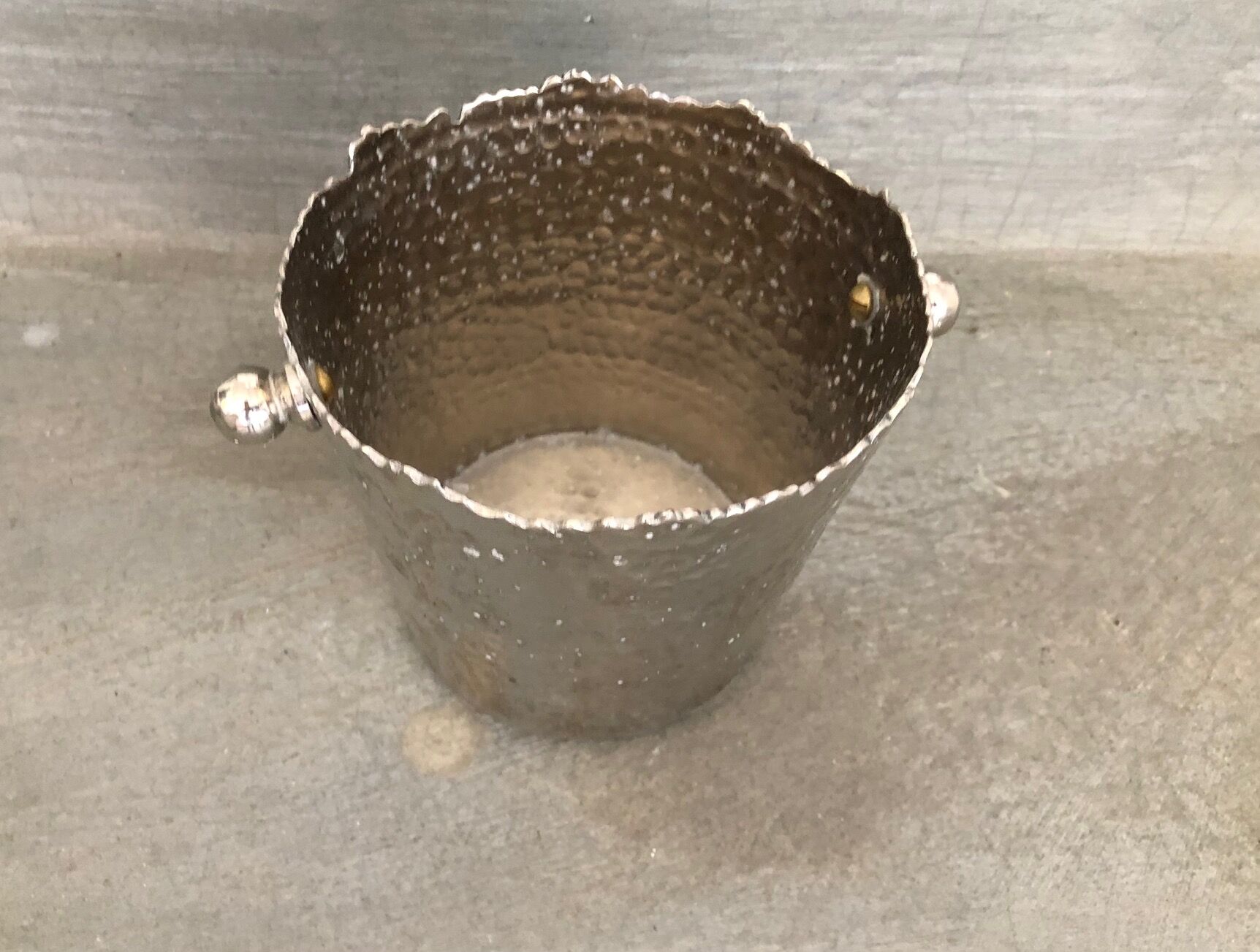 Hammered metal ice bucket