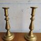 Pair of brass candle holders
