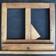 Manufrance wooden bedside table, folding tray with book holder.