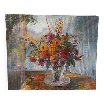 Bouquet at the window, oil on canvas 1924