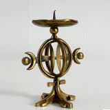 Norwegian Brass Chandelier Arts & Crafts 1960