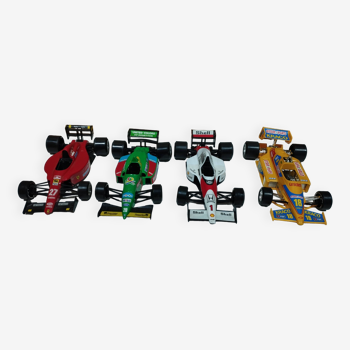 Set of 4 Formula 1 racing cars collectible toys Burago scale 1:24