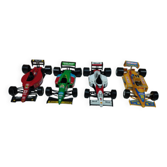Set of 4 Formula 1 racing cars collectible toys Burago scale 1:24