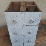 Lot de 8 tiroirs d'atelier avec poignées en bronze