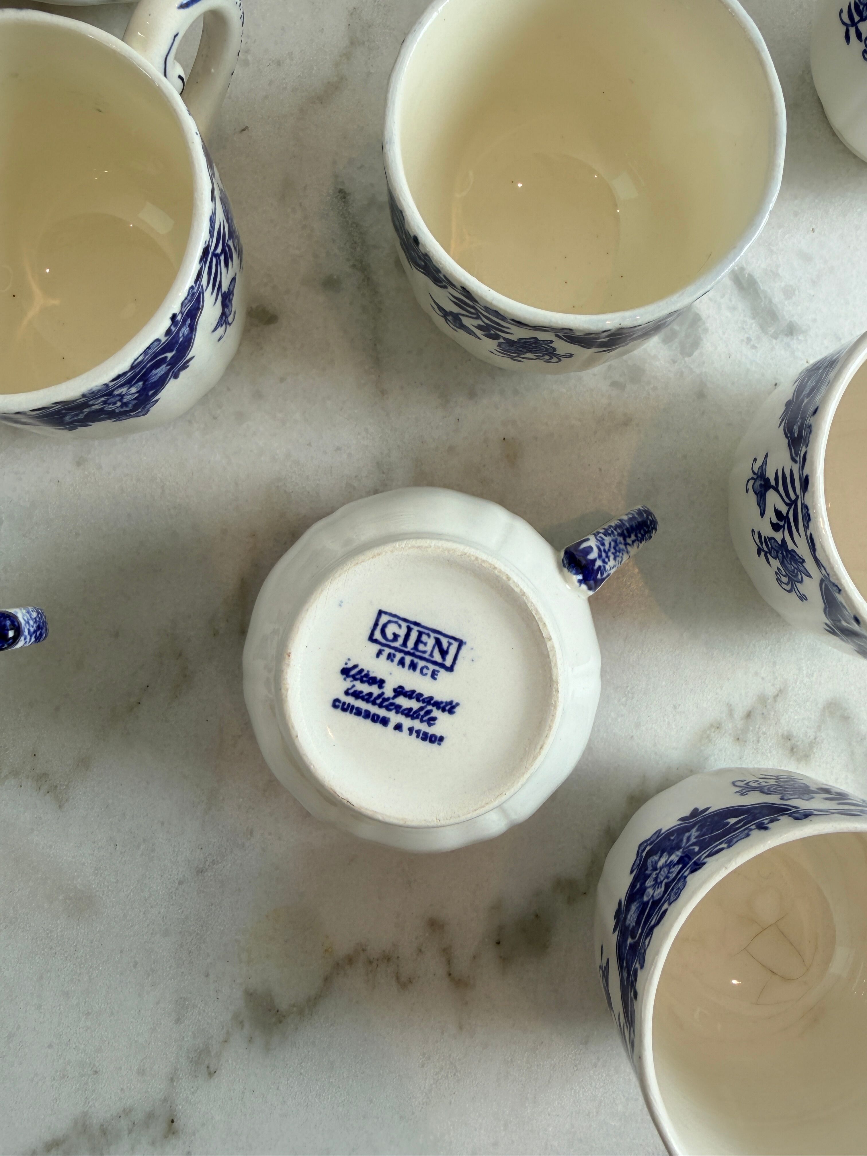 Set of 10 coffee/espresso cups - Gien - Ironstone
