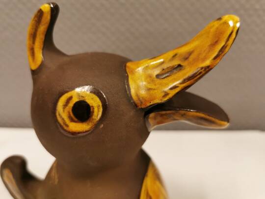Old ceramic piggy bank. shaped like a duck from hegnetslund denmark