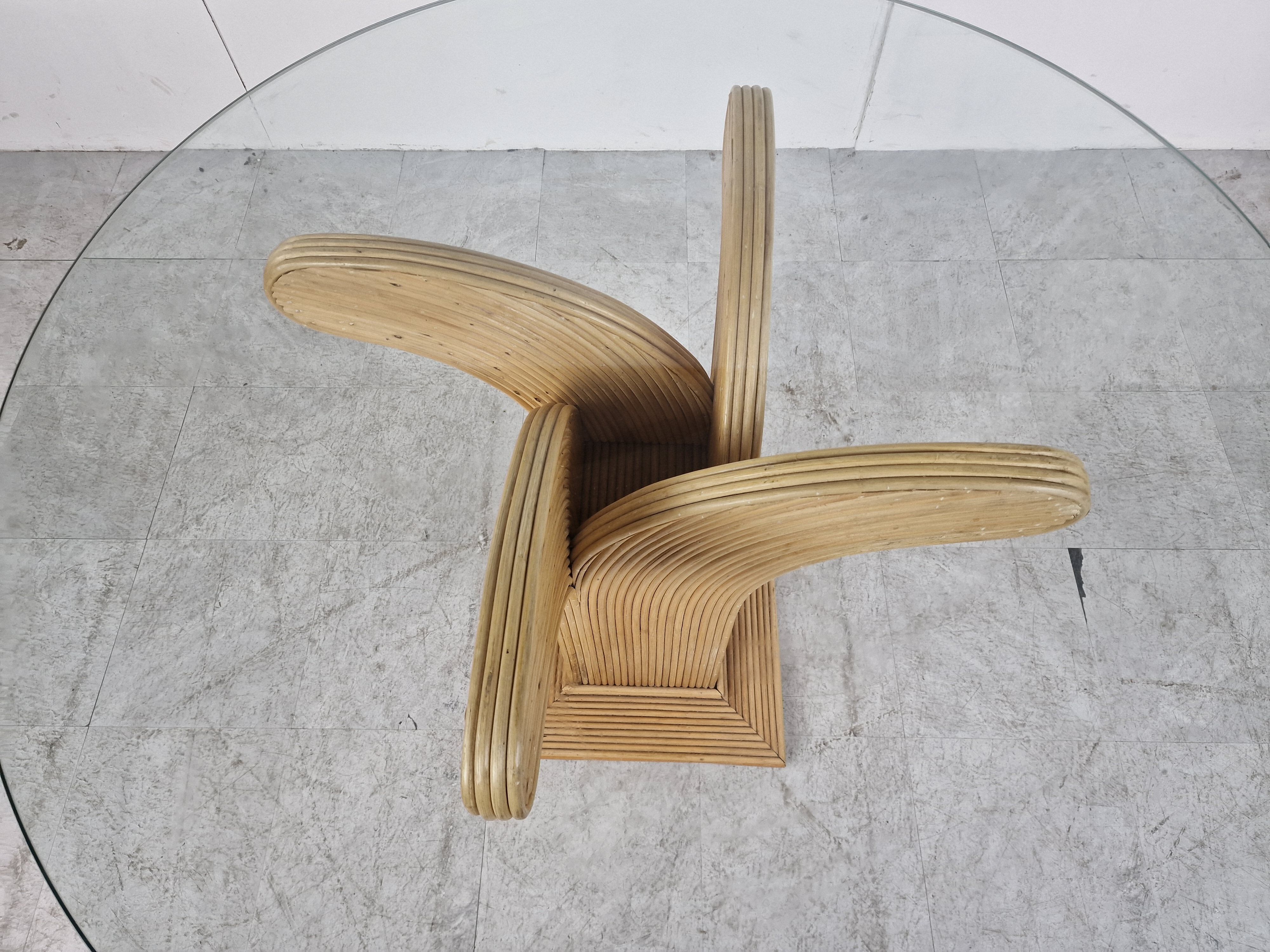 Bamboo dining table by Vivai Del sud, 1970s
