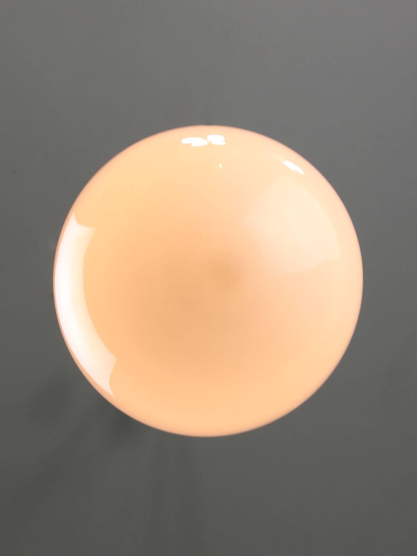 Mid-century Italian Brass and Opaline Glass Pendant Lamp