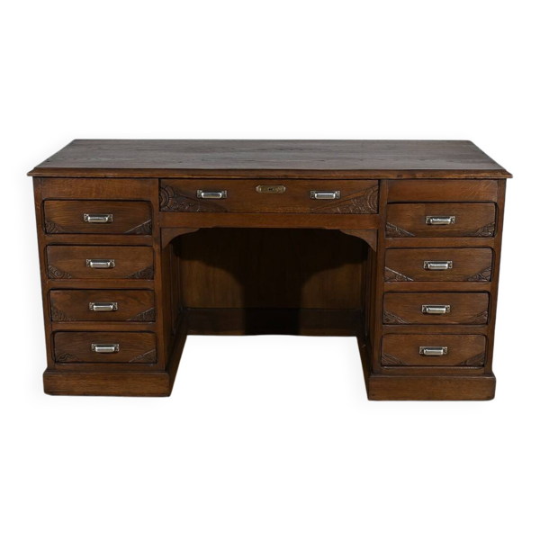 Bureau à Caissons en Chêne, Art Déco – 1940