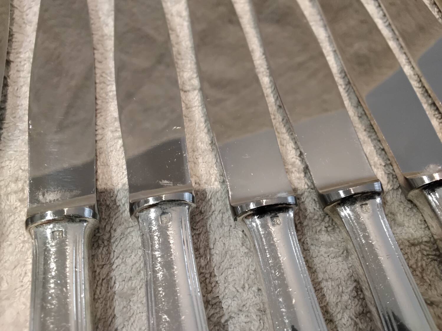 12 silver-plated dessert knives by Christofle America