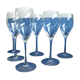 6 crystal champagne flutes from Saint-Louis and their box.