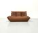 Togo sofa in mid brown leather attributed to Michel Ducaroy for Ligne Roset