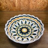 Quimper HB plate with Breton geometric design, vintage ceramic.