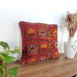 Moroccan red bohemian cushion