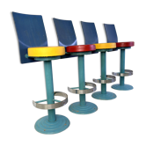 4 tabourets de bar industriels vintage, années 1980
