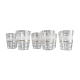 8 granite glasses bordered gold 1950s