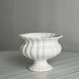 Small white ceramic flowerpot or bowl on foot