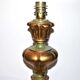 Vintage lamp foot in wood turned green and gold