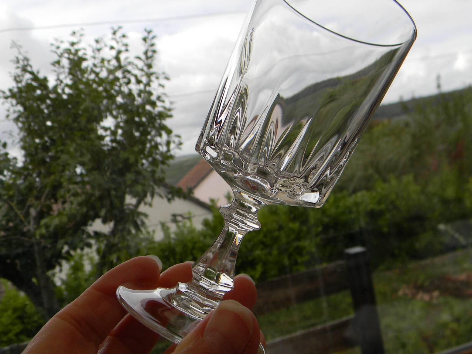 Set of 6 crystal water glasses from arques. louvre model.
