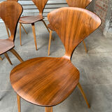 Series of 6 Norman Cherner chairs for Plycraft USA in teak, 1960s