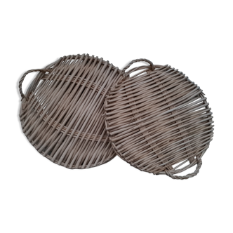 Series of two wicker trays