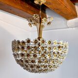 Floral chandelier in crystals cut by Bakalowits and Söhne, Austria, 1970