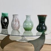 Set of 4 Accolay vases, signed ceramics, France, 1960s
