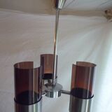 Suspension "Space Age" chrome metal and plexiglass 1970s