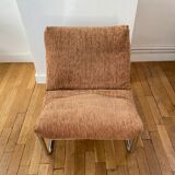 Beige and chrome armchair