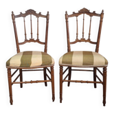 Pair of carved Louis XVI flying chairs ~ 1900 Belle Époque