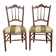 Pair of carved Louis XVI flying chairs ~ 1900 Belle Époque