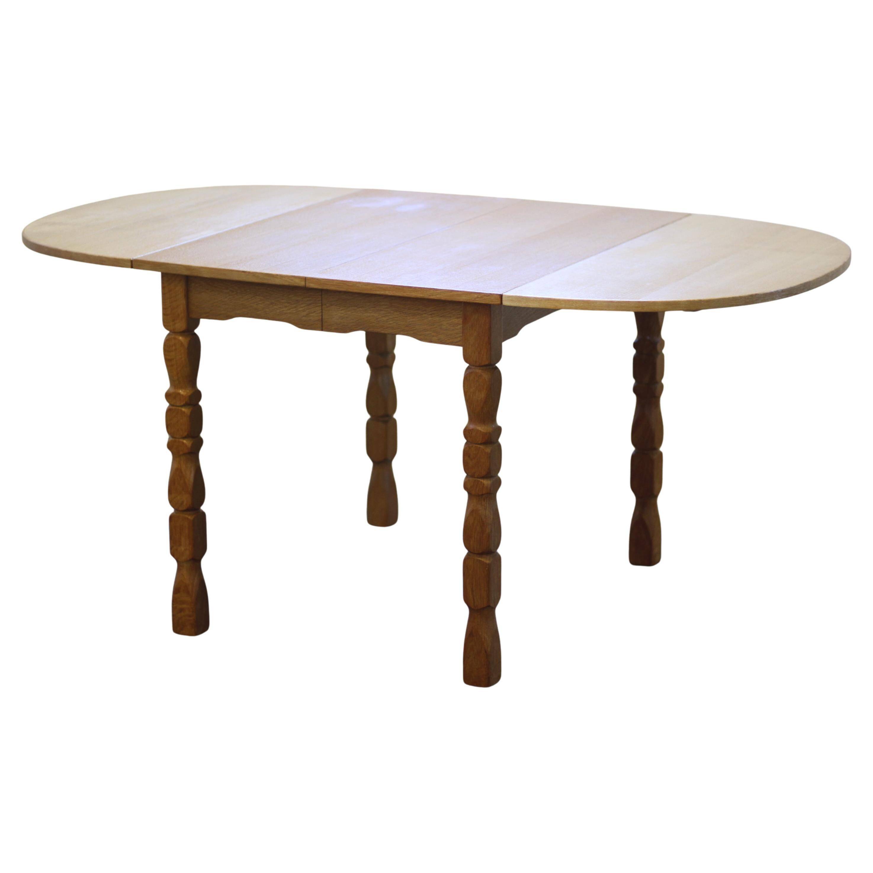 Danish Extendable Dining Table with Leaves in the Style of Henning Kjærnulf, 1960