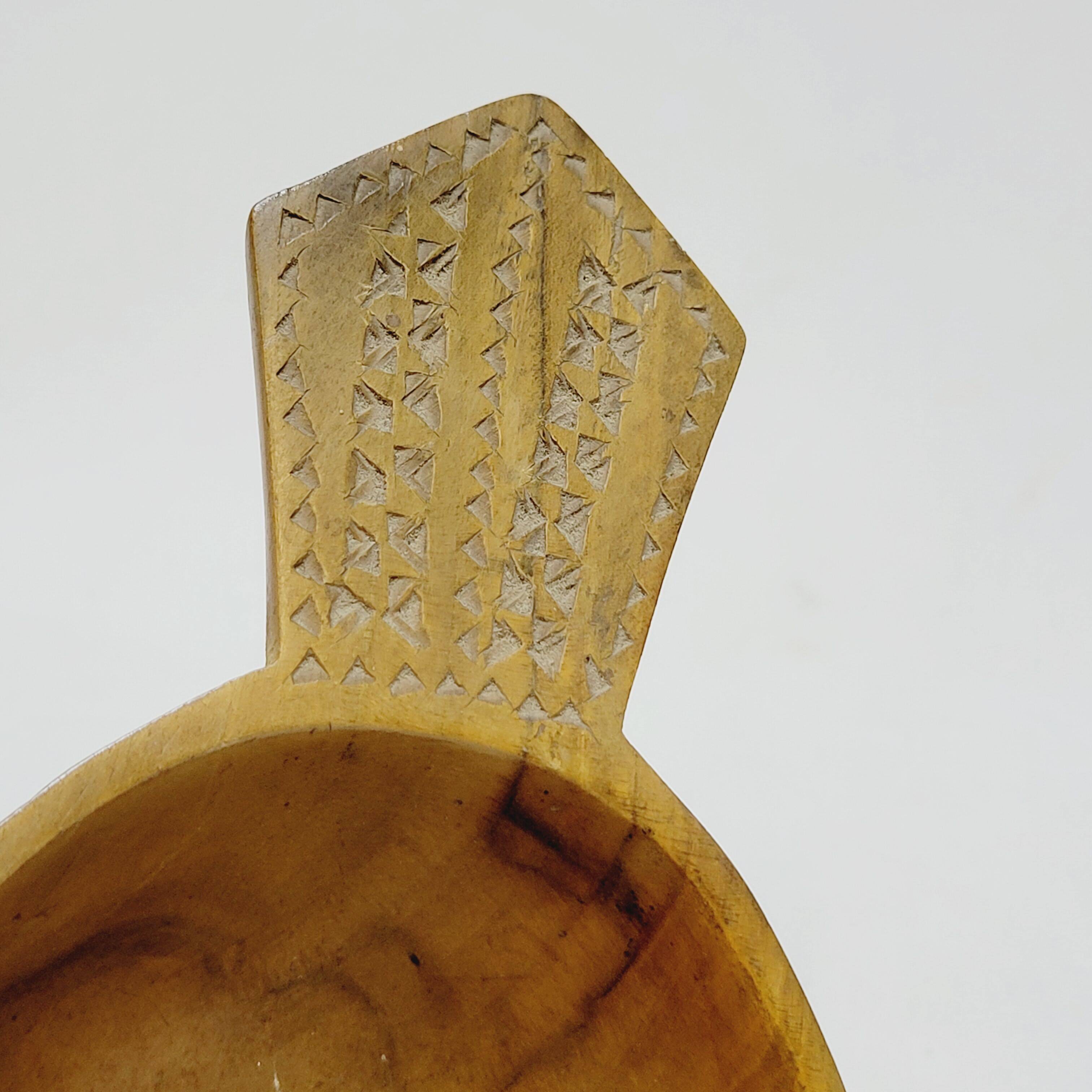 Scandinavian Duck Shaped Carved Wooden Bowl Folk Art