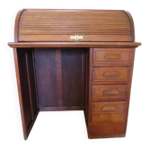 Vintage American roll-top desk, double-sided, countertop, 1950s