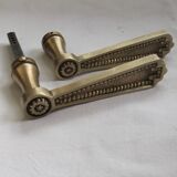 Pair of Louis XVI style beaded bronze door handles