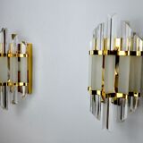 Pair of wall lamps Venini glass from Murano Italy 1970