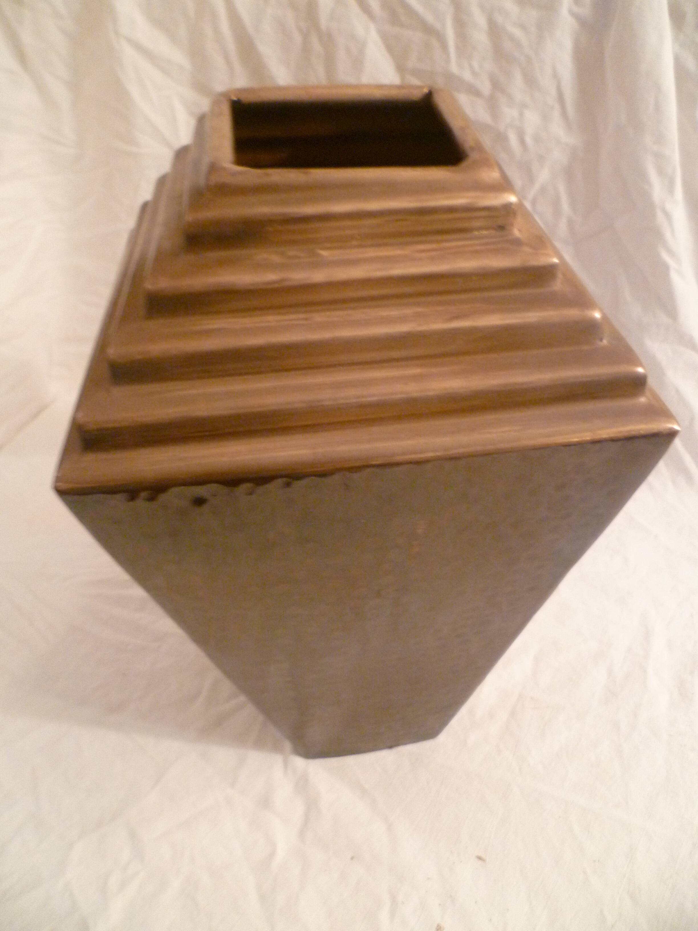 Collector hammered copper vase design