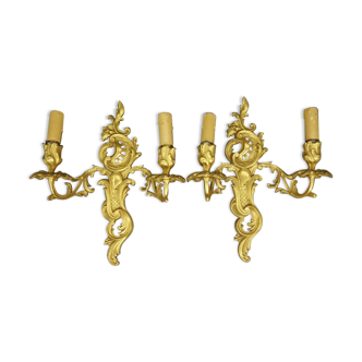 Pair of wall lights, Rocaille / Rococo style, early 19th century