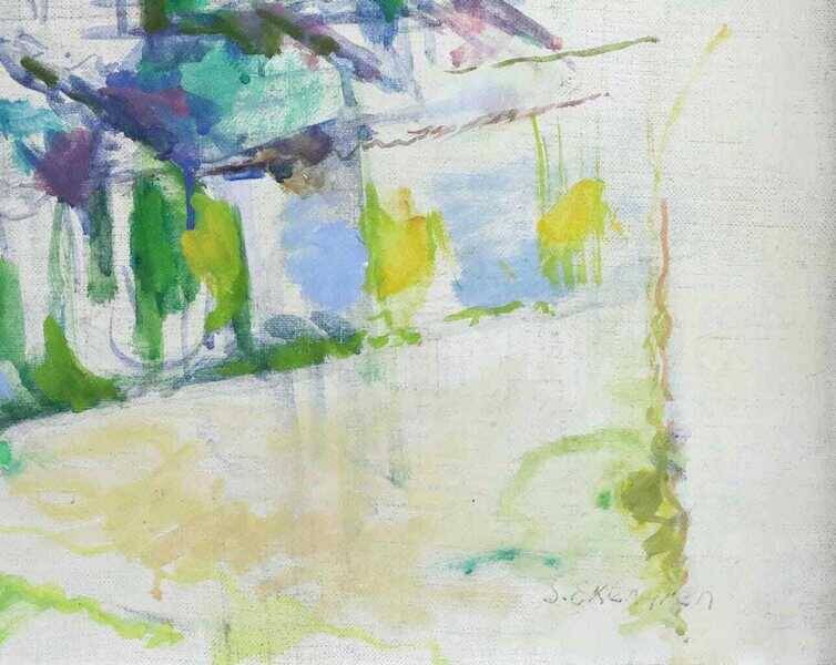 Original Swedish oil on canvas – “Landscape” by Sture Ekengren – vintage & framed – 63 × 74 cm