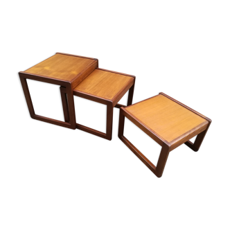 Pull out tables in teak