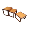 Pull out tables in teak