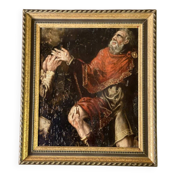Fragment of an oil on panel, 18th century