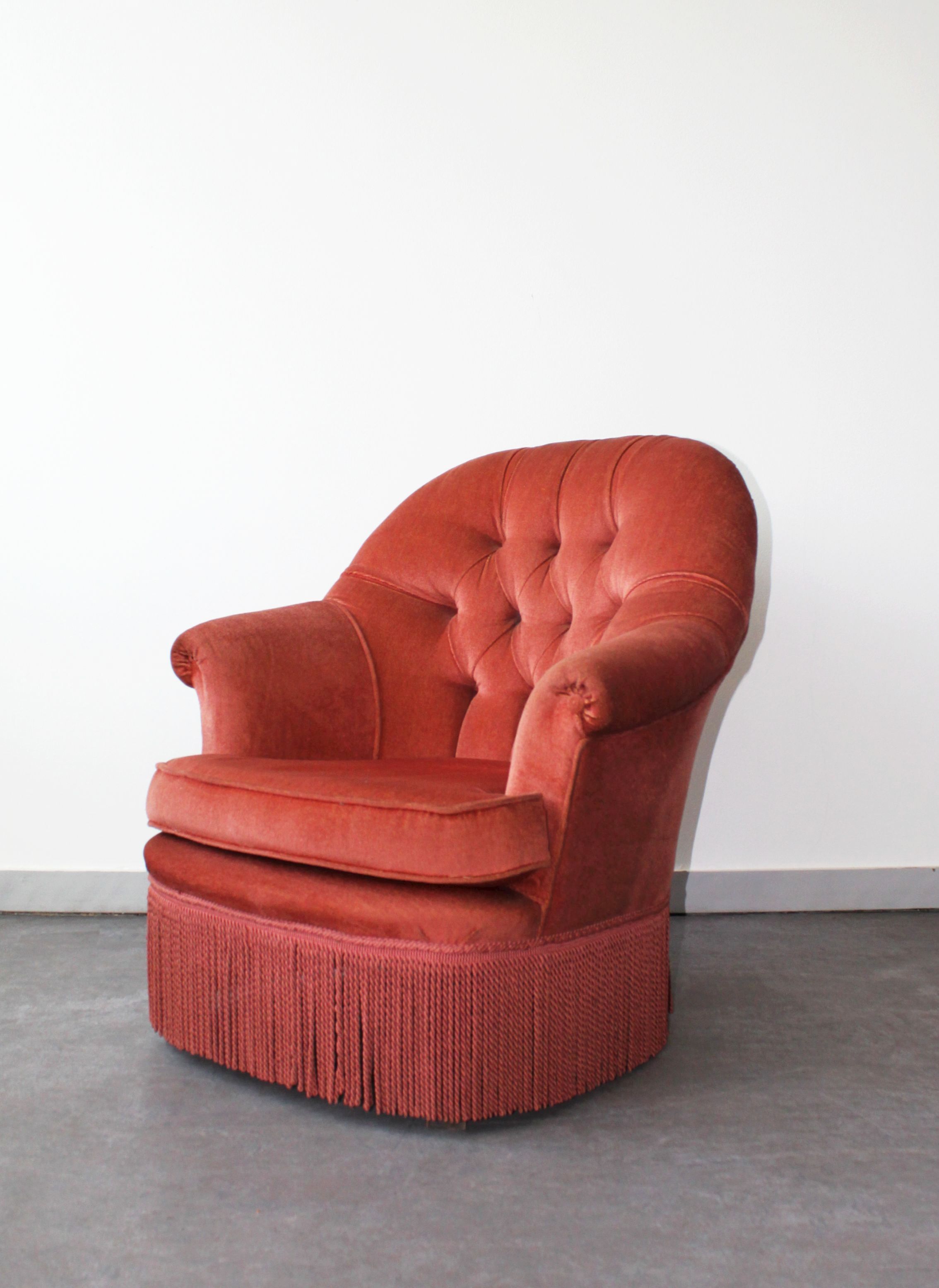 Upholstered toad armchair, 1970