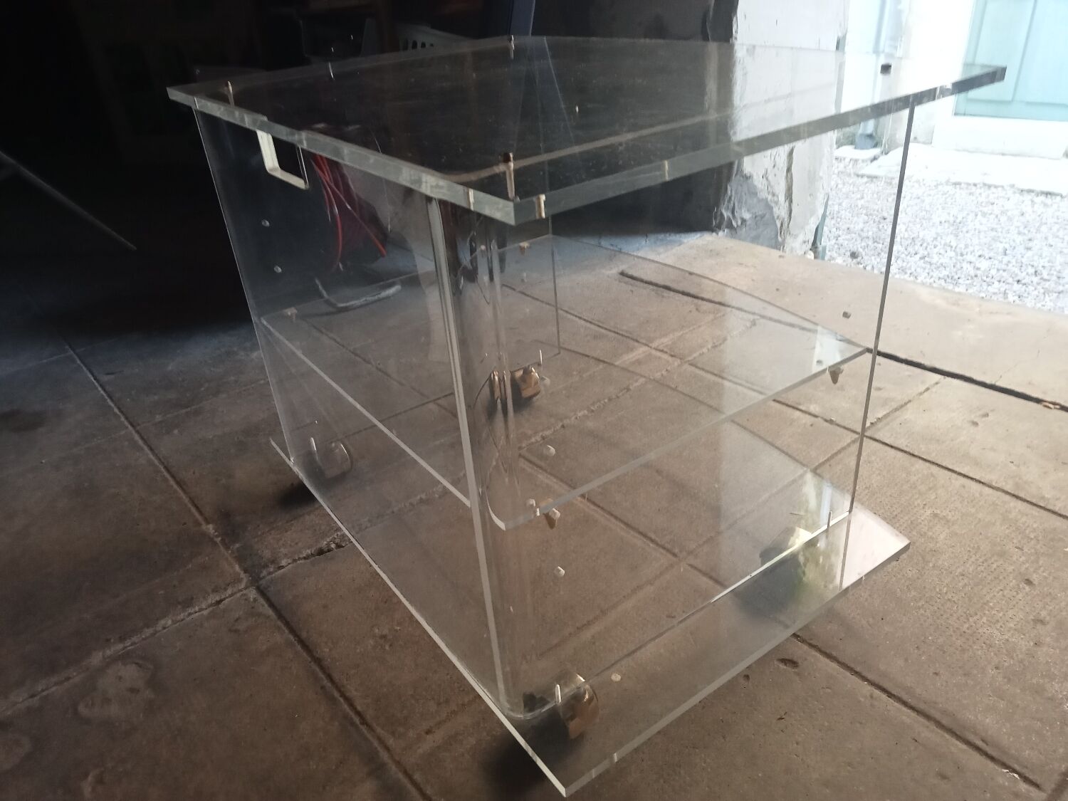 Vintage plexiglass serving table David Lange